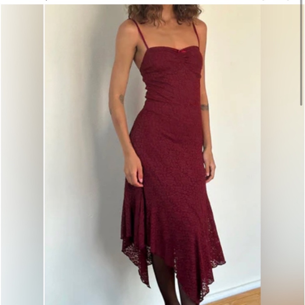 COPY - The Drusilla dress in a rose burgundy lace. Size S. Wore once.
